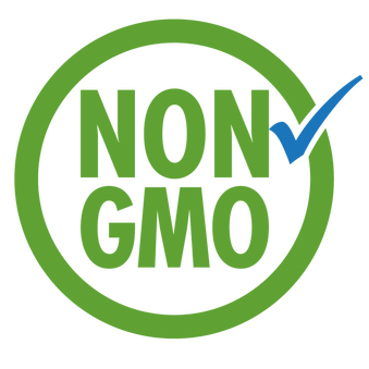 Green circle graphic highlighting products are non GMO.
